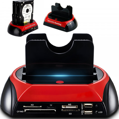 
Prijungimo stotelė 2 HDD SSD SATA IDE 2.5& 39 & 39 3.5& 39 & 39 USB diskams
