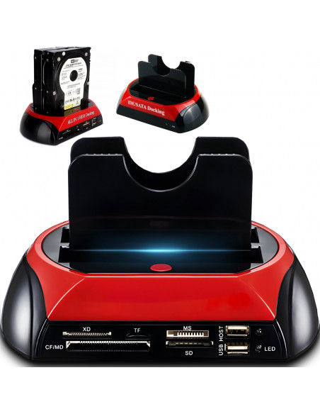 
Prijungimo stotelė 2 HDD SSD SATA IDE 2.5& 39 & 39 3.5& 39 & 39 USB diskams
