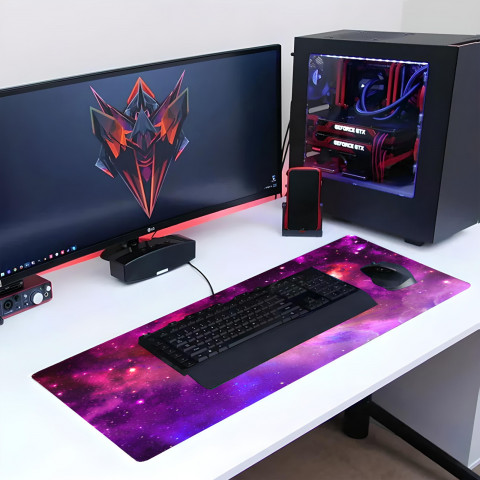 
Žaidimų stalo pelės kilimėlis XXL 80 x 40 cm - kosmoso rožinis
