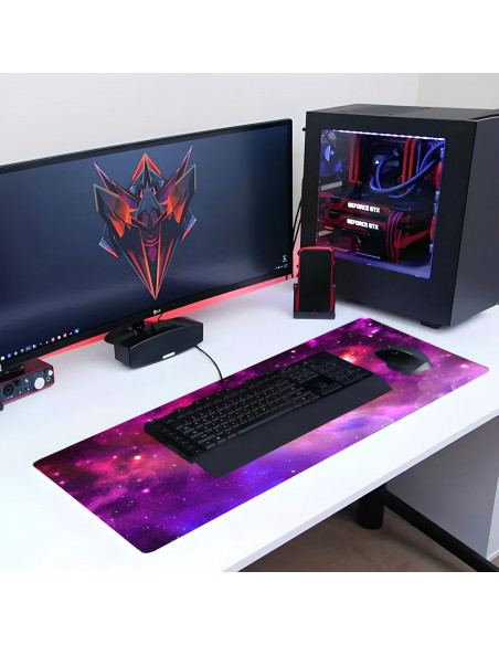 
Žaidimų stalo pelės kilimėlis XXL 80 x 40 cm - kosmoso rožinis
