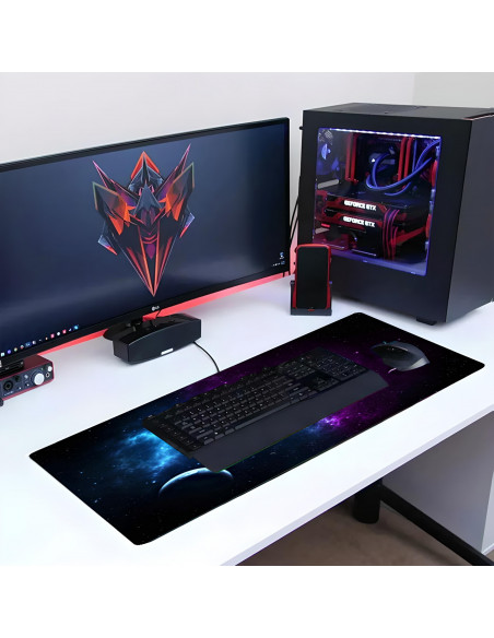 
Žaidimų stalo kilimėlis žaidėjams XXL 80 x 40 cm - galaktika
