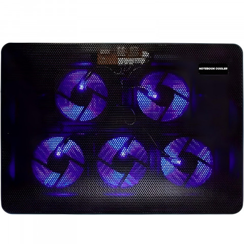 
Nešiojamojo kompiuterio aušinimo kilimėlis su LED foniniu apšvietimu ir 5 ventiliatoriais 12–17 colių
