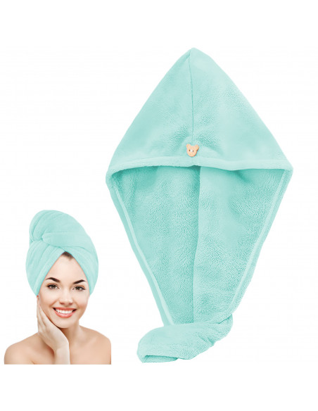 
Turbaninis mikropluošto plaukų džiovinimo rankšluostis, sugeriantis - mėtinis
