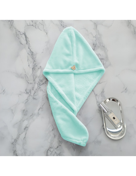 
Turbaninis mikropluošto plaukų džiovinimo rankšluostis, sugeriantis - mėtinis
