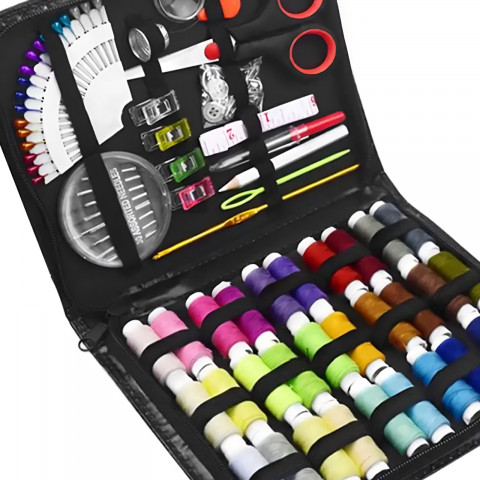 
Siuvėjo įrankių dėžė, siūlų kirpimo įrankis, priedai dėkle - 122 vnt.
