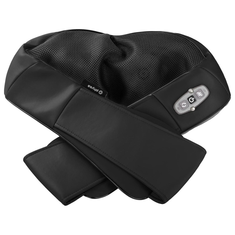Kaklo, kaklo, nugaros, pečių masažuoklis su šildymo funkcija, 8 galvutės, 12V/230V, 24W, juodas