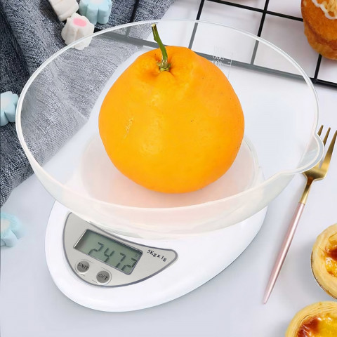 
Elektroninės virtuvės svarstyklės su dubeniu 5000g / 1g
