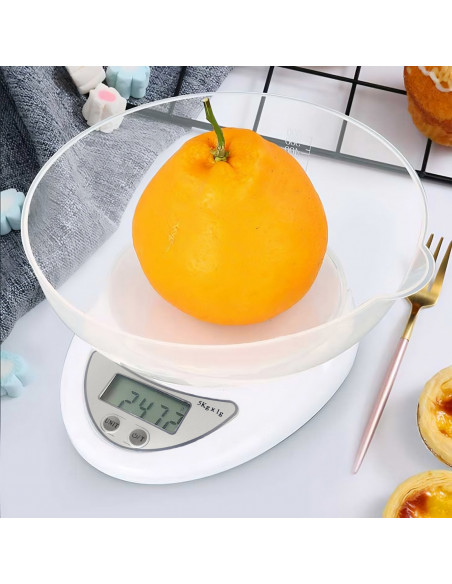 
Elektroninės virtuvės svarstyklės su dubeniu 5000g / 1g
