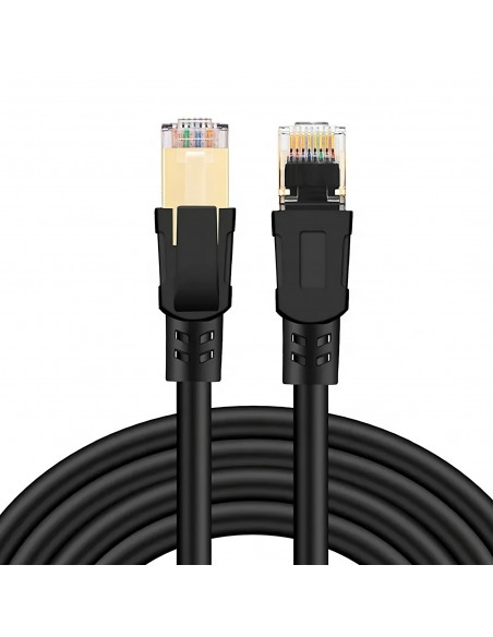 
Tinklo kabelio interneto jungiamasis laidas RJ45 CAT8 1 m juodas
