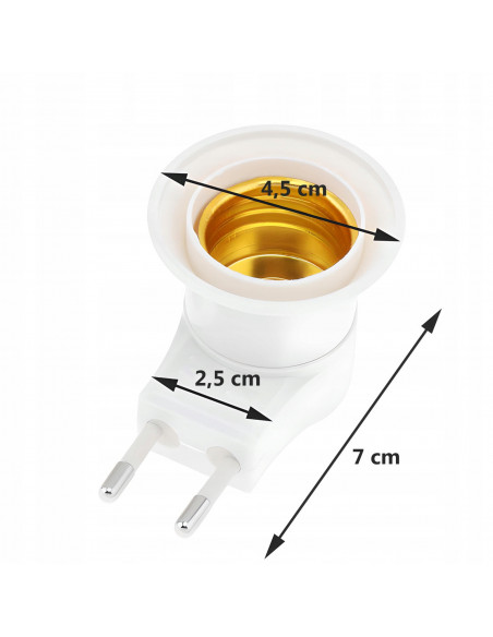 
E27 lemputės adapteris 230 V lizdui su jungikliu
