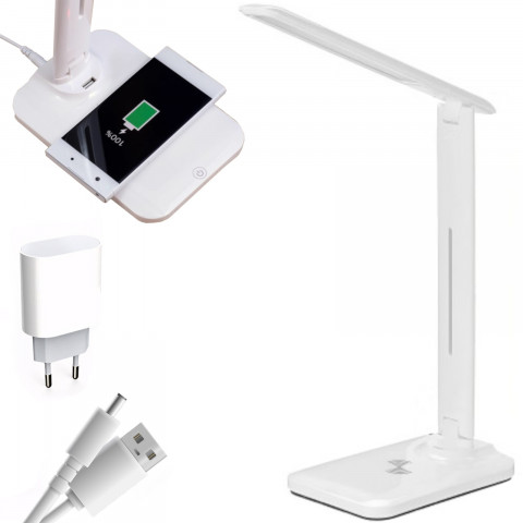 
Mokyklinė stalo lempa su indukciniu įkrovikliu, 3 spalvos, 5 režimai, 10 W
