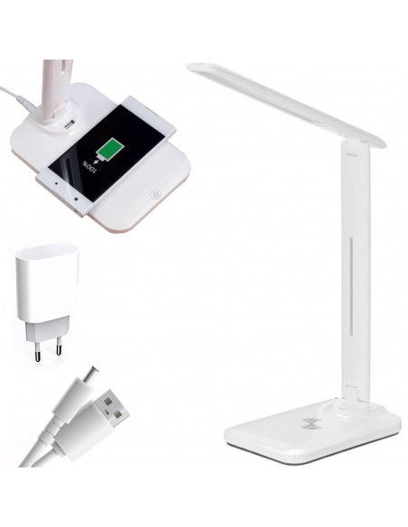 
Mokyklinė stalo lempa su indukciniu įkrovikliu, 3 spalvos, 5 režimai, 10 W
