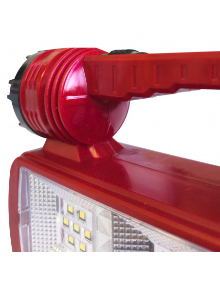 
Žibintuvėlio tipo stovyklavimo dirbtuvių lempa su LED baterijų laikikliu
