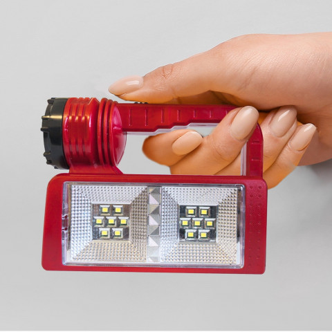 
Žibintuvėlio tipo stovyklavimo dirbtuvių lempa su LED baterijų laikikliu
