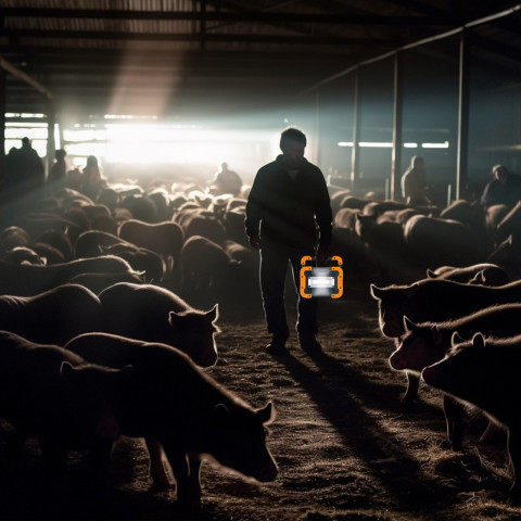 
Nešiojamas lauko halogeninis prožektorius su baterijų laikikliu 30 W
