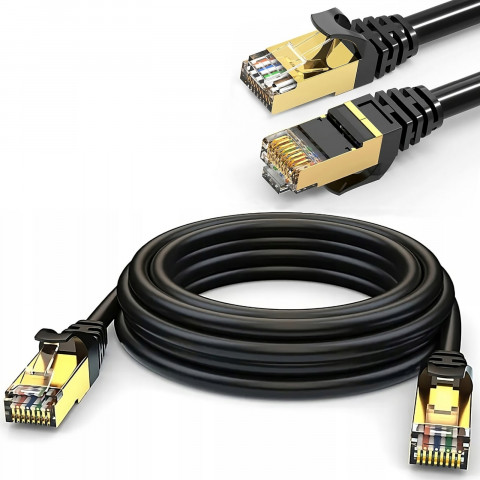 
Tinklo kabelis, susuktos poros interneto kabelis RJ45 CAT6 15 m juodas
