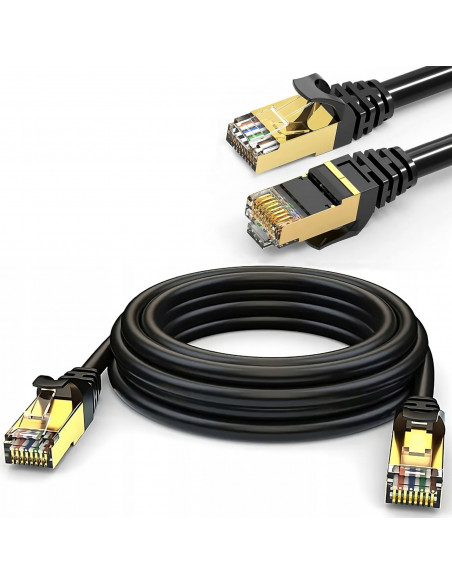 
Tinklo kabelis, susuktos poros interneto kabelis RJ45 CAT6 15 m juodas
