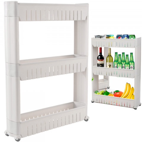 
Vonios vežimėlis, virtuvės lentyna, mobili spintelė, 3 lentynos, 54 x 71 x 12 cm
