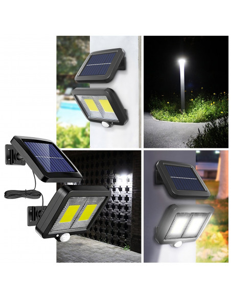 
Lauko saulės energija varomas šviestuvas su judesio jutikliu 108 LED 2200 W
