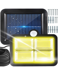 
Lauko saulės energija varomas šviestuvas su prieblandos judesio jutikliu 128 LED 2200 W
