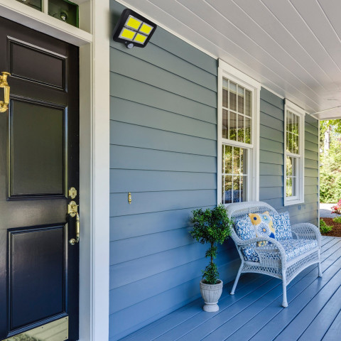 
Lauko saulės energija varomas šviestuvas su prieblandos judesio jutikliu 128 LED 2200 W
