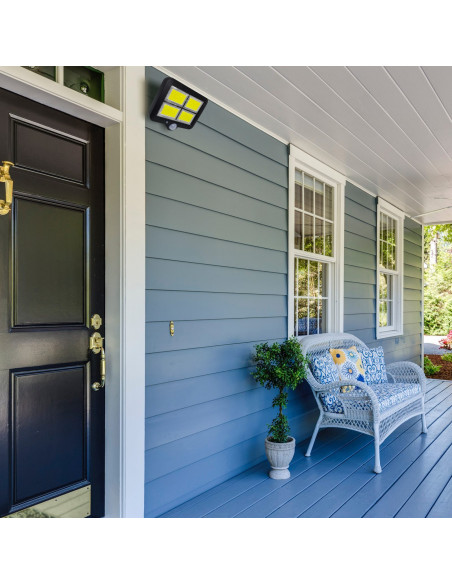 
Lauko saulės energija varomas šviestuvas su prieblandos judesio jutikliu 128 LED 2200 W
