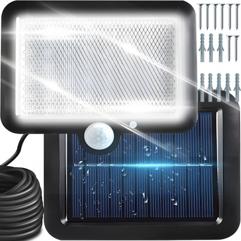 
Lauko saulės energija varomas šviestuvas su prieblandos judesio jutikliu, 108 LED, 2200 W
