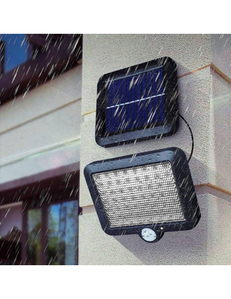 
Lauko saulės energija varomas šviestuvas su prieblandos judesio jutikliu, 108 LED, 2200 W
