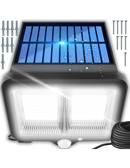 
Lauko saulės energija varomas šviestuvas su prieblandos judesio jutikliu, 98 LED
