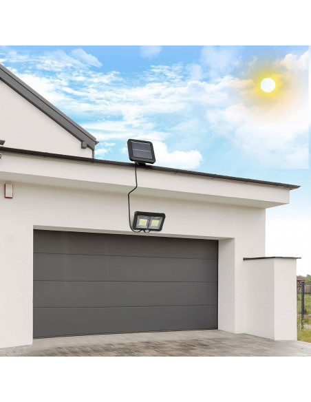 
Lauko saulės energija varomas šviestuvas su prieblandos judesio jutikliu, 98 LED
