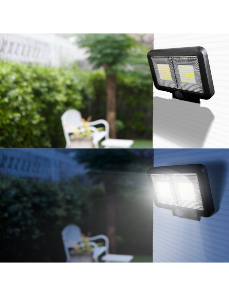 
Lauko saulės energija varomas šviestuvas su prieblandos judesio jutikliu, 98 LED
