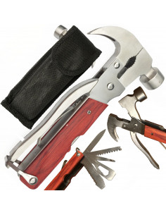 
Išgyvenimo daugiafunkcis įrankis, turistinis plaktukas, peilis, replės
