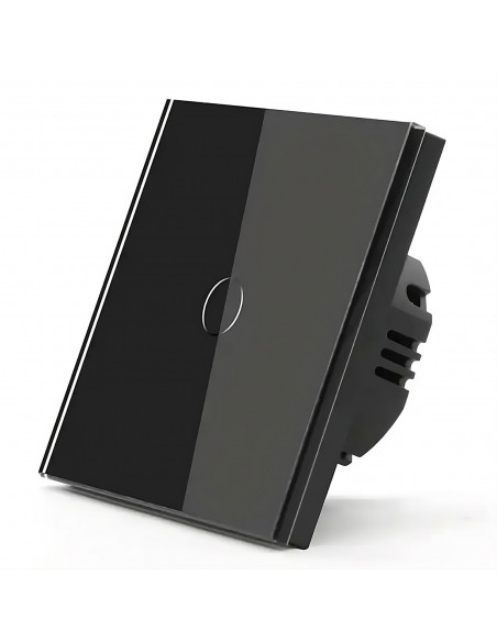 
Vieno paspaudimo šviesos jungiklis su foniniu stiklu - juodas
