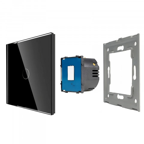 
Vieno paspaudimo šviesos jungiklis su foniniu stiklu - juodas
