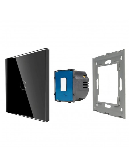 
Vieno paspaudimo šviesos jungiklis su foniniu stiklu - juodas
