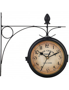 
Dvipusis RETRO stoties sieninis laikrodis
