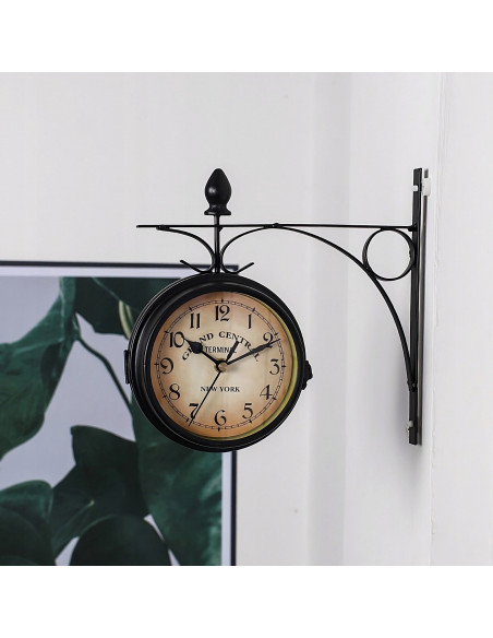 
Dvipusis RETRO stoties sieninis laikrodis
