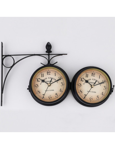 
Dvipusis RETRO stoties sieninis laikrodis
