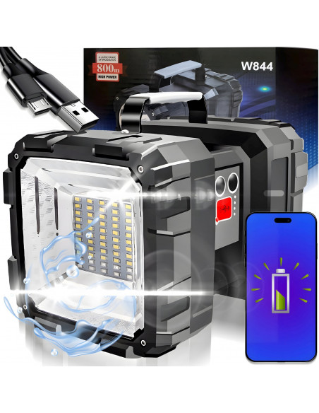 
Įkraunamas taktinis prožektorius 46 LED 1000 lm
