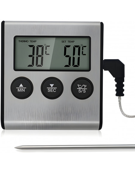 
Termometras su zondu ir laikmačiu grilio rūkyklai 0-250 C
