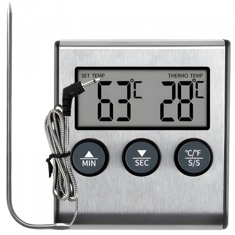 
Termometras su zondu ir laikmačiu grilio rūkyklai 0-250 C
