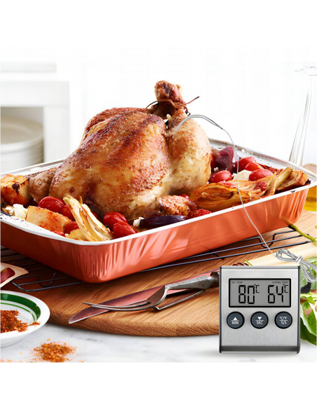 
Termometras su zondu ir laikmačiu grilio rūkyklai 0-250 C
