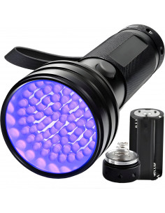 
Taktinis metalinis UV žibintuvėlis, maitinamas baterijomis, 51 LED
