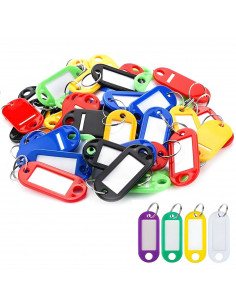 
Identifikavimo etiketės, raktų žiedai, raktų pakabukai, 100 vnt., spalvų mišinys
