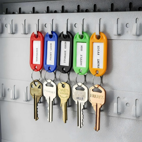 
Identifikavimo etiketės, raktų žiedai, raktų pakabukai, 100 vnt., spalvų mišinys
