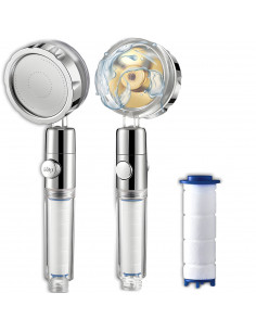 
Dušo galvutė su turbininiu filtru, taupančiu vandenį START-STOP sistema
