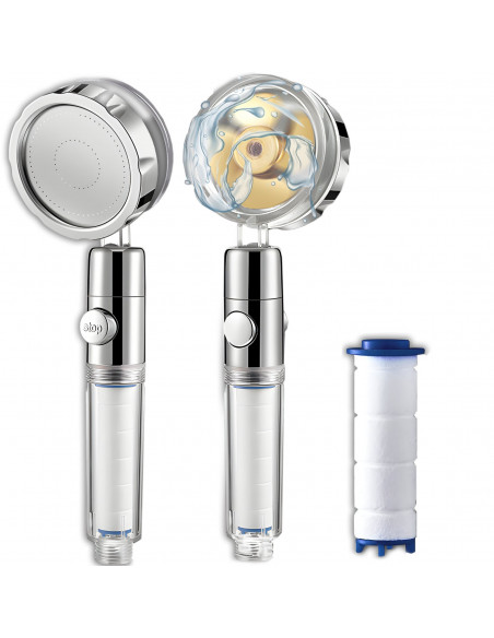 
Dušo galvutė su turbininiu filtru, taupančiu vandenį START-STOP sistema
