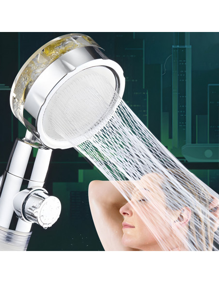 
Dušo galvutė su turbininiu filtru, taupančiu vandenį START-STOP sistema
