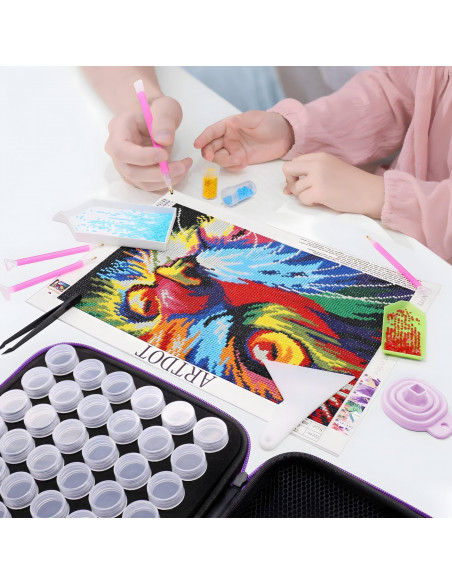 
Deimantinių dažų aksesuarų rinkinys lagamine
