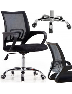 
Pasukama biuro kėdė su tinkliniais ratukais iki 150 kg - juoda
